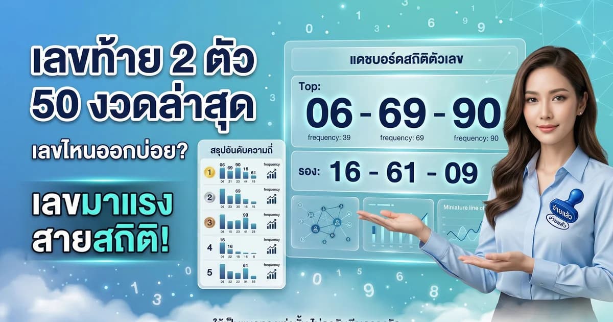 สถิติเลขท้าย 2 ตัว หวยรัฐบาล ออกบ่อยที่สุด 10 ปี