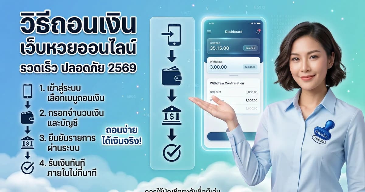 วิธีถอนเงินจากเว็บหวย เข้าบัญชีธนาคาร ภายใน 5 นาที